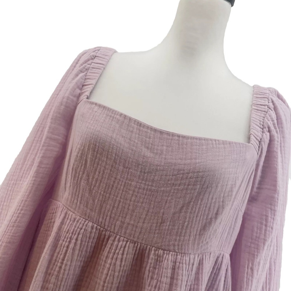J Crew Mini Dress Womens Medium Soft Cotton Gauze Boho Blush Pink - Picture 2 of 10